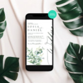 Waterverf Greenery Bloemen Winter Huwelijksfeest Kaart