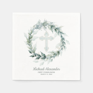 Waterverf Greenery Blue Cross First Community Servet