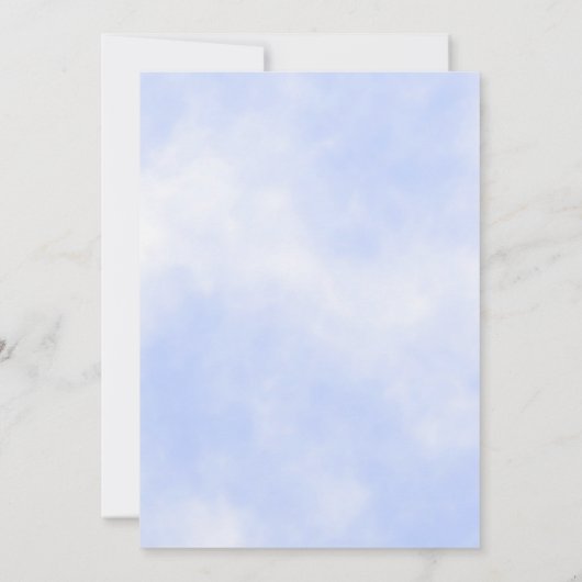 Waterverf Greenery Blue First Heilige Communie Kaart (Achterkant)