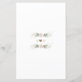 Waterverf Greenery Blush Flowers Gold Wedding (Achterkant)