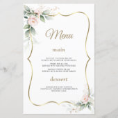 Waterverf Greenery Blush Flowers Gold Wedding (Voorkant)