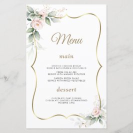 Waterverf Greenery Blush Flowers Gold Wedding