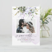 Waterverf Greenery Blush Pink Dusty Paars Kaart (Staand voorkant)