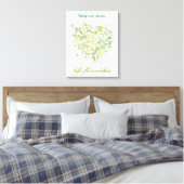 Waterverf Greenery Botanical Floral Heart Canvas Afdruk (Insitu (Slaapkamer))
