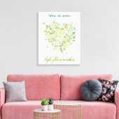 Waterverf Greenery Botanical Floral Heart Canvas Afdruk (Insitu (Woonkamer))