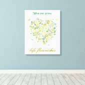 Waterverf Greenery Botanical Floral Heart Canvas Afdruk (Insitu (Houten vloer))