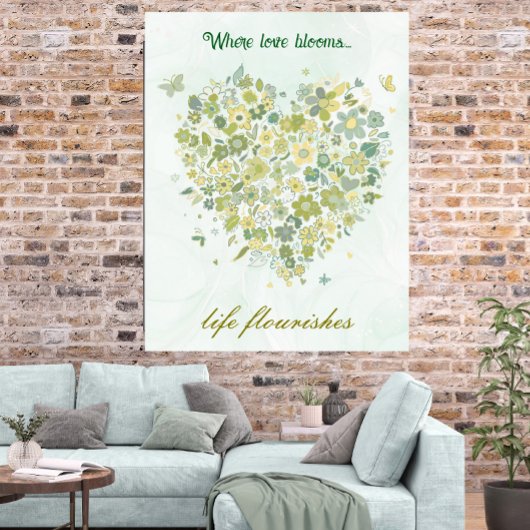 Waterverf Greenery Botanical Floral Heart Poster