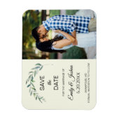 Waterverf Greenery Botanische Foto Save the Date Magneet (Verticaal)