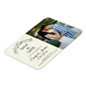 Waterverf Greenery Botanische Foto Save the Date Magneet (Linkerzijde)