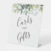 Waterverf Greenery Botanische Huwelijkscadeaus Reclamebord Met Voetstuk (Voorkant)