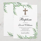 Waterverf Greenery Botanische Jongensdoop Kaart (Voorkant / Achterkant)