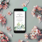 Waterverf Greenery Bouquet Winter Wedding Party Kaart