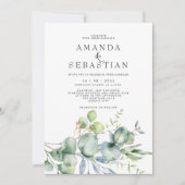 Waterverf Greenery Bouquet Winter Wedding Party Kaart (Voorkant)