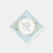Waterverf Greenery Boy Blue Baby shower Napkins Servet (Hoek)