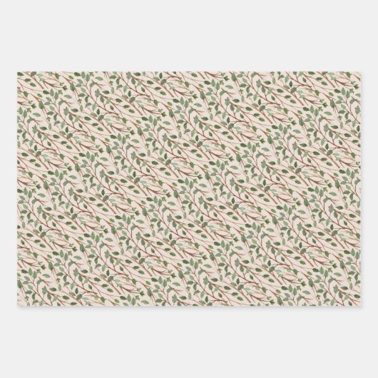 Waterverf Greenery Branches Inpakpapier Vel (Voorkant 2)