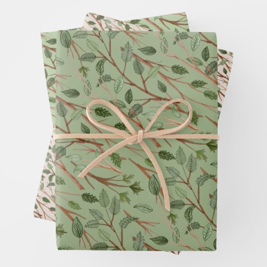 Waterverf Greenery Branches Inpakpapier Vel (In situ)