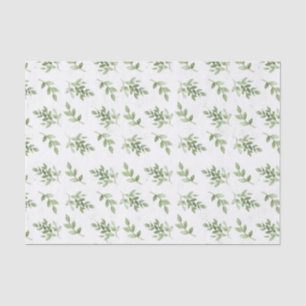 Waterverf Greenery Branches Patroon Tissuepapier