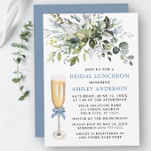 Waterverf Greenery Bridal Luncheon Dusty Blue Kaart