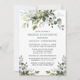 Waterverf Greenery Bridal Luncheon Sage Green Kaart