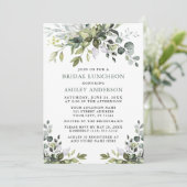 Waterverf Greenery Bridal Luncheon Sage Green Kaart (Staand voorkant)