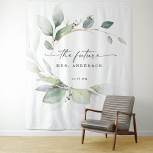 Waterverf Greenery Bridal mevrouw Foto Prop Achter Wandkleed