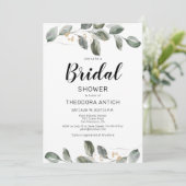 Waterverf Greenery Bridal Shower Kaart (Staand voorkant)