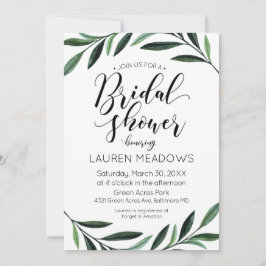 Waterverf Greenery Bridal Shower Kaart