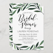 Waterverf Greenery Bridal Shower Kaart (Voorkant / Achterkant)