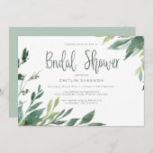 Waterverf Greenery Bridal Shower Kaart (Voorkant / Achterkant)