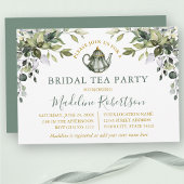 Waterverf Greenery Bridal Tea Party Sage Green Kaart