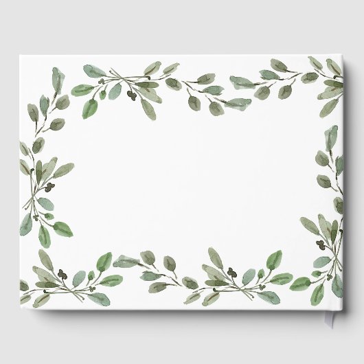 Waterverf Greenery | Bruiloft Gastenboek (Achterkant)
