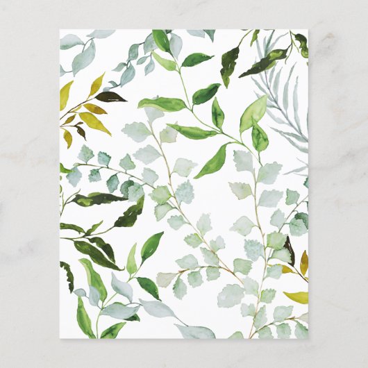 Waterverf Greenery Budget Wedding Invitation (Achterkant)