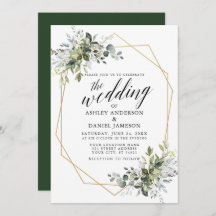 Waterverf Greenery Calligraphy Geometric Wedding