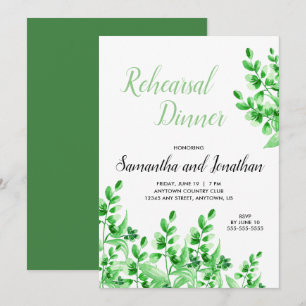 Waterverf Greenery Calligraphy repetitiediner Kaart
