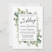 Waterverf Greenery Calligraphy Wedding Burgundy Kaart (Voorkant)