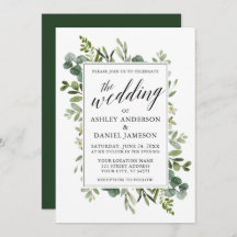 Waterverf Greenery Calligraphy Wedding