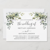 Waterverf Greenery Calligraphy Wedding Kaart (Voorkant)