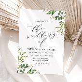 Waterverf Greenery Calligraphy Wedding Kaart