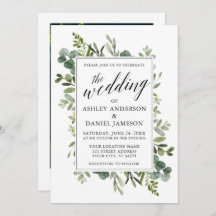 Waterverf Greenery Calligraphy Wedding Photo