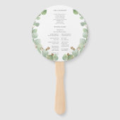 Waterverf Greenery Calligraphy Wedding Program Handwaaier (Achterkant)