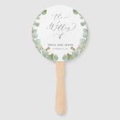 Waterverf Greenery Calligraphy Wedding Program Handwaaier (Voorkant)