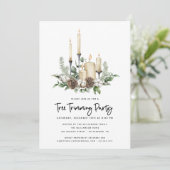 Waterverf Greenery Candles Tree Trimming Party (Staand voorkant)