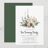 Waterverf Greenery Candles Tree Trimming Party (Voorkant / Achterkant)