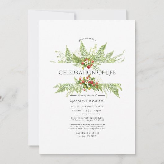 Waterverf Greenery Celebration of Life Foto Kaart (Voorkant)