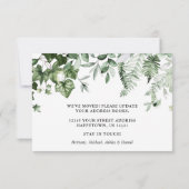 Waterverf Greenery Change of Address Note Kaart (Achterkant)