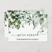 Waterverf Greenery Change of Address Note Kaart (Voorkant / Achterkant)