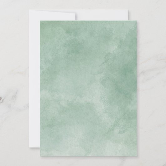 Waterverf Greenery Chick & Nest Baby shower Kaart (Achterkant)