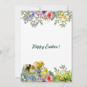 Waterverf Greenery Chicks Floral Easter Party Kaart (Achterkant)