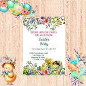Waterverf Greenery Chicks Floral Easter Party Kaart