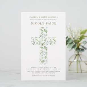 Waterverf Greenery Cross-Baptism
